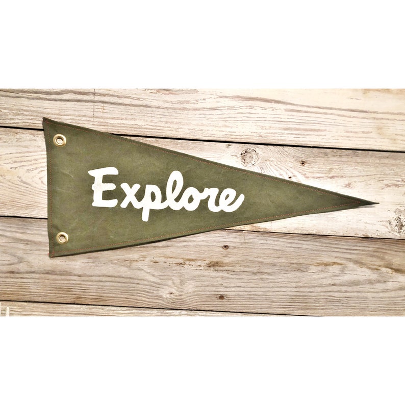 EXPLORE Canvas Pennant SCRIPT lettering image 3