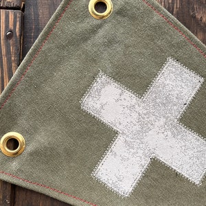 SWISS CROSS pennant Cream color on green image 3