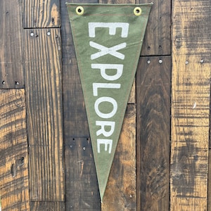 EXPLORE Canvas Pennant block lettering image 3