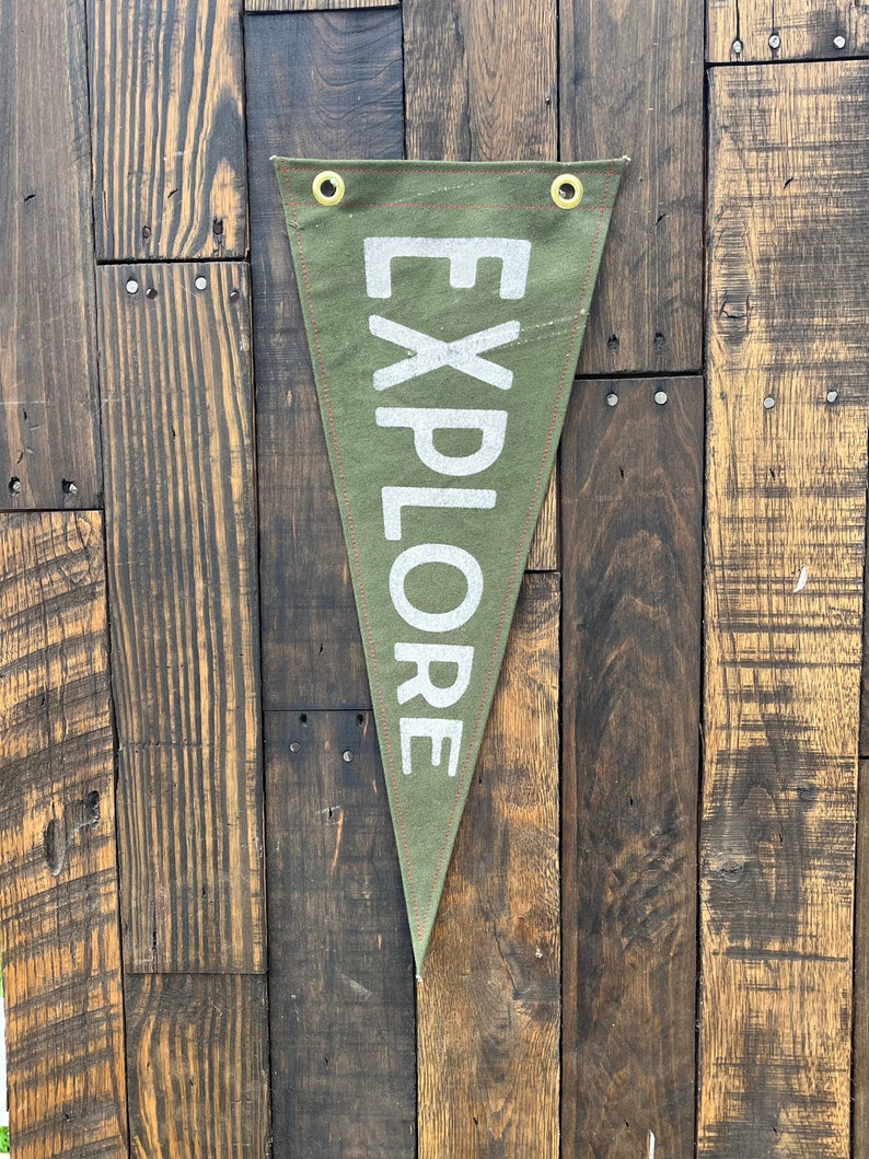 EXPLORE Canvas Pennant block lettering image 3