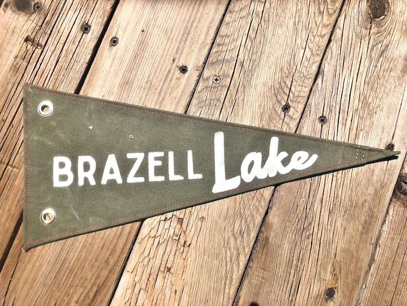 CUSTOM Lake Pennant GREEN canvas image 3