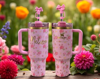 Stanley x Love Shack Fancy Ibiza Sunset - gepersonaliseerde lasergegraveerde quencher H2.0 flowstate-beker 40 oz, 30 oz en 20 oz of 30 oz IceFlow