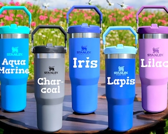 Stanley - Bicchiere IceFlow Flip Straw da 30 oz personalizzato con incisione laser - Scegli un colore!!