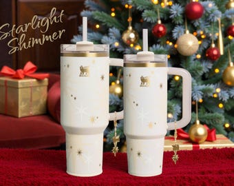 Stanley Starlight Shimmer - Vaso Luxe Quencher Flowstate H2.0 personalizado, grabado con láser, de 40 oz o 30 oz