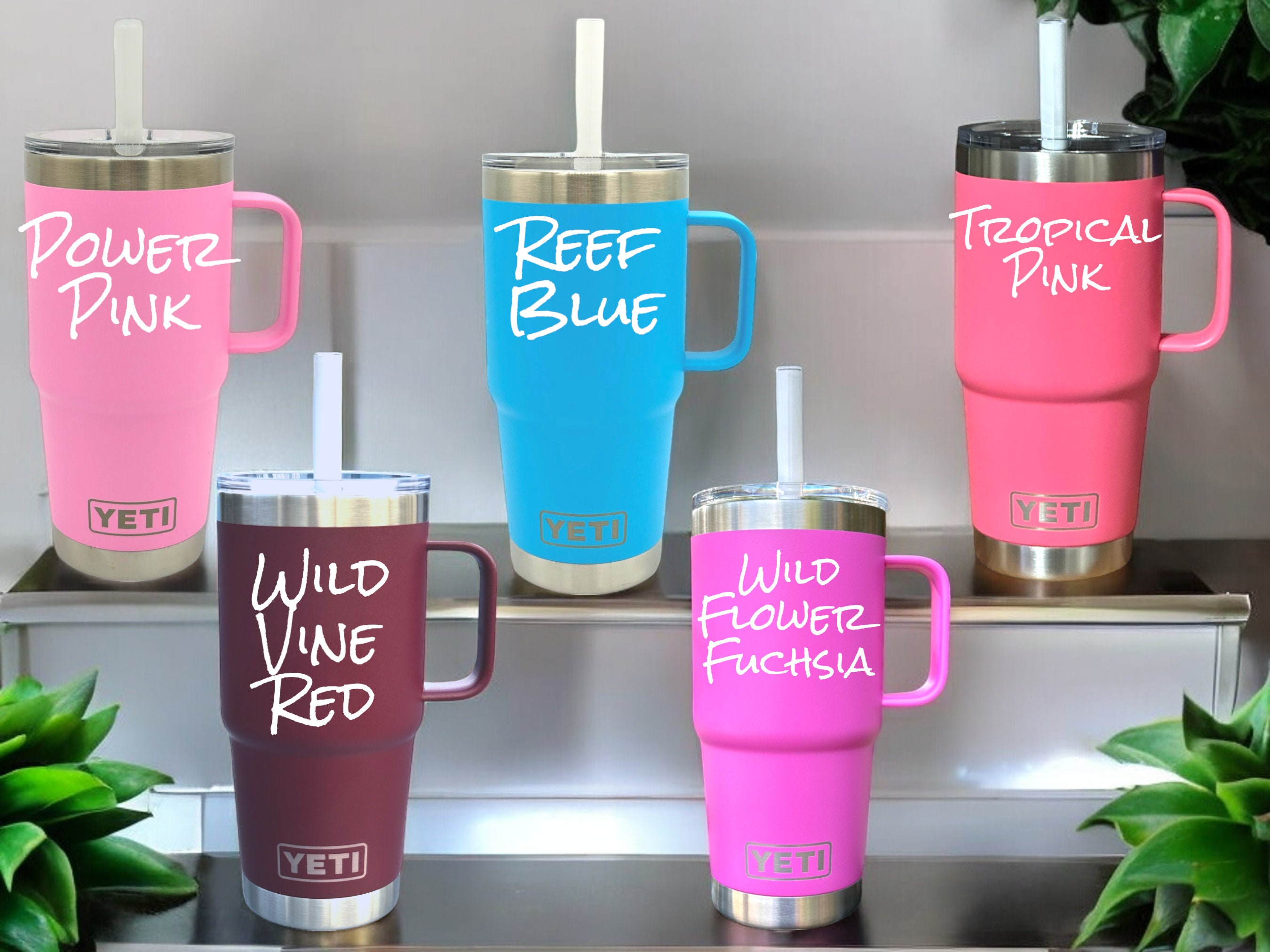 Personalized Laser Engraved YETI 25oz Rambler Straw Mug