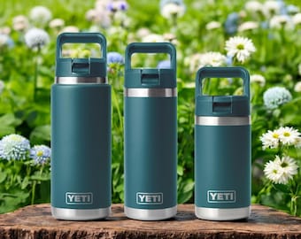 Personalized Laser Engraved YETI 26oz, 18oz, and 12oz Jr. Rambler Bottle - Agave Teal - Back to School, Water bottle