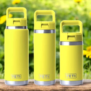 YETI 26 黄色 YETI Rambler 26 oz Bottle with Straw Cap - Firefly Yellow