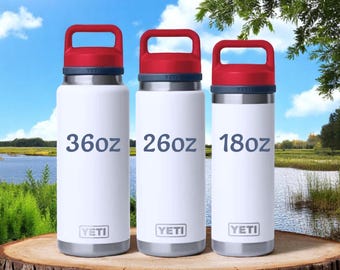 Botella YETI Jr. Rambler personalizada con grabado láser de 36 oz, 26 oz y 18 oz - Blanca - 4 de julio, Patriótica - Vuelta al cole, Botella de agua