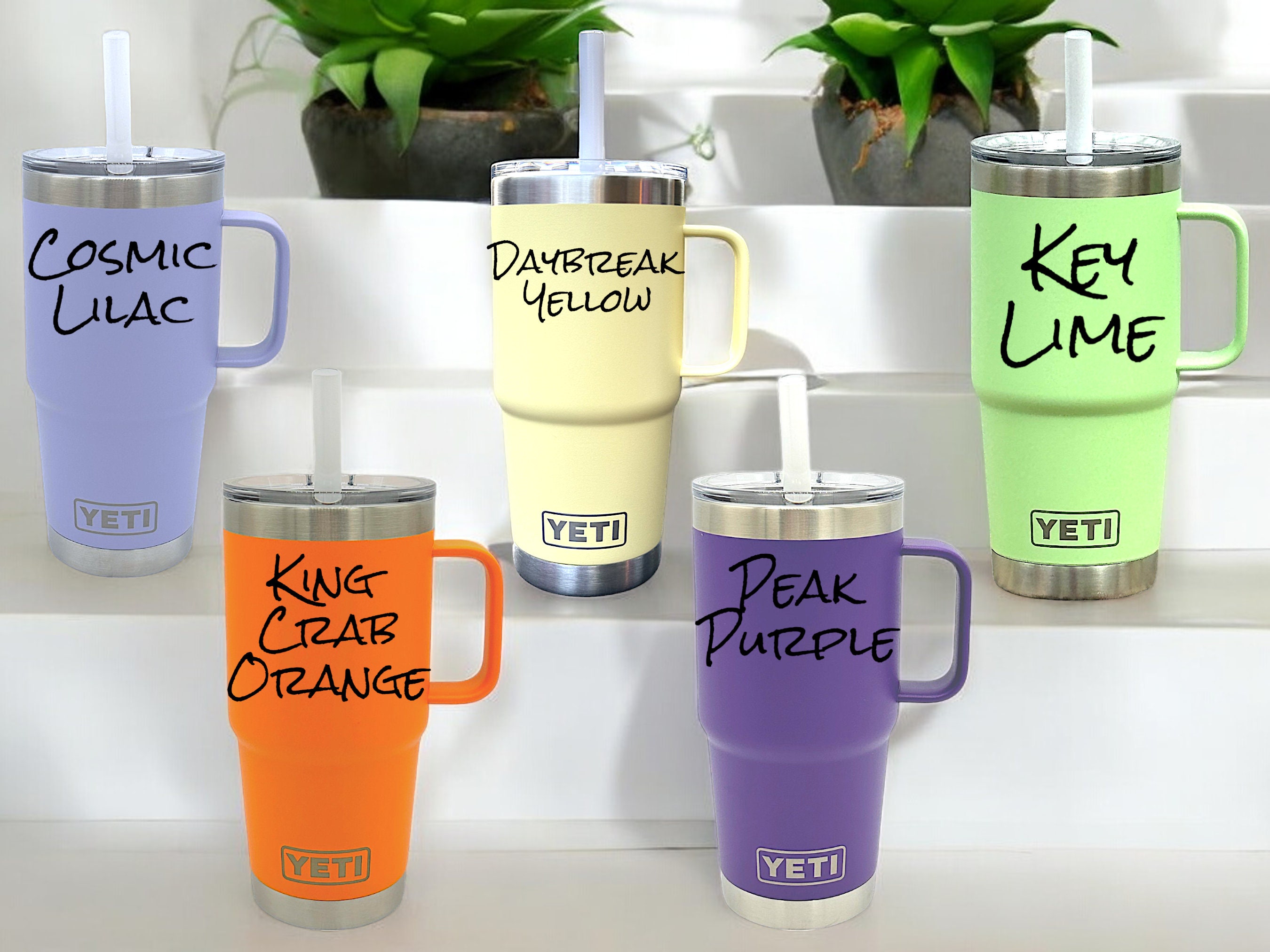 YETI - Personalized Laser Engraved 25oz Rambler Straw Mug - Choose