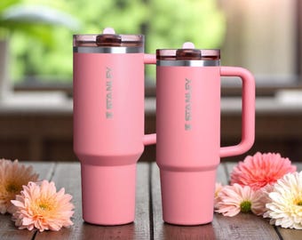 Stanley Terracotta - Gepersonaliseerde, lasergegraveerde ProTour-beker van 40 oz en 30 oz met rietjes