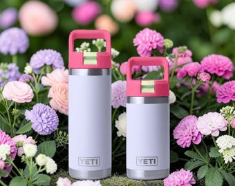 YETI - Personalized Laser Engraved 18oz, and 12oz Jr. Rambler Bottle - Mist/Pink/Grasshopper - Back to School, Water Bottle