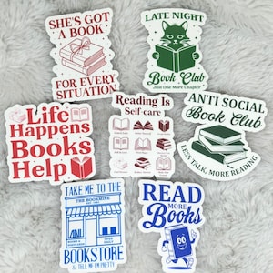 7pc Sticker Pack Retro Groovy Stickers - Bookish Reading Era