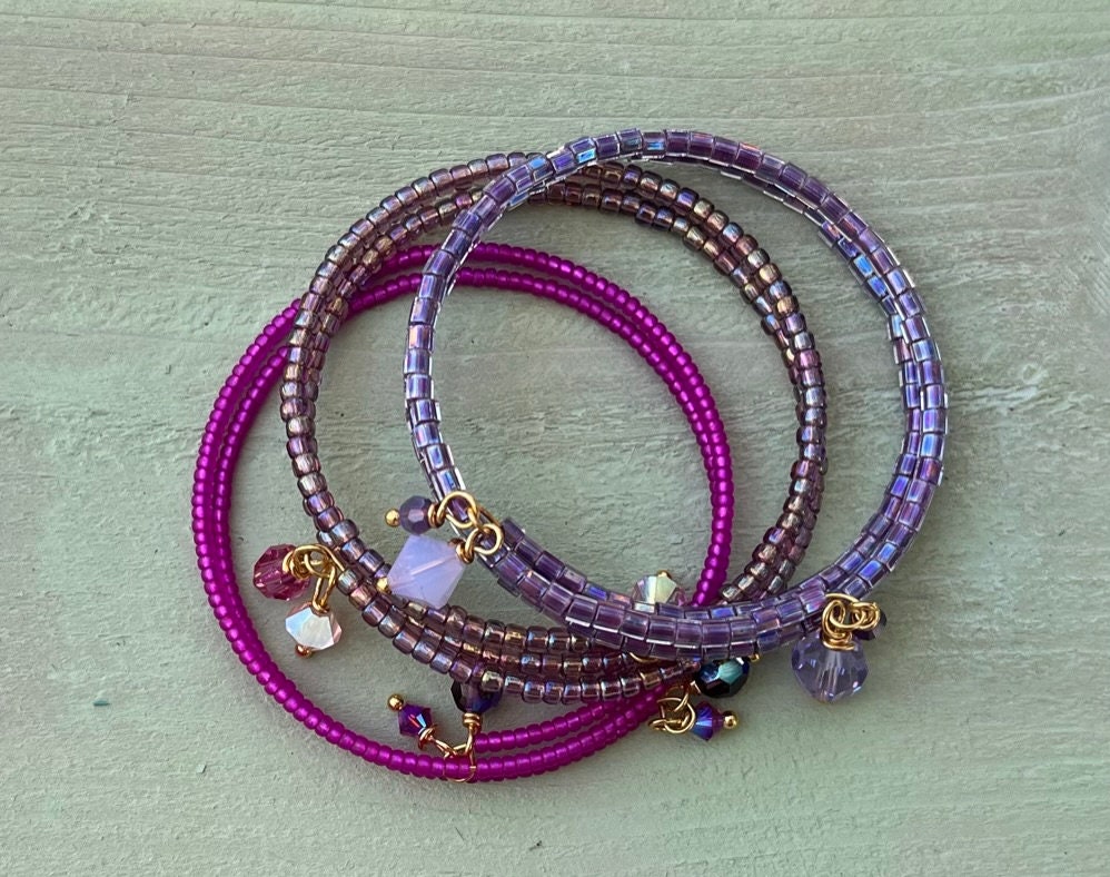 Set of three Bangles with Designer Inspired Charms (rose gold) –  Accessories by Tanya Monique