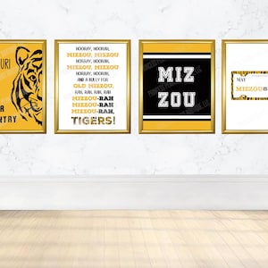 University of Missouri Mizzou set of 4 black and gold digital prints