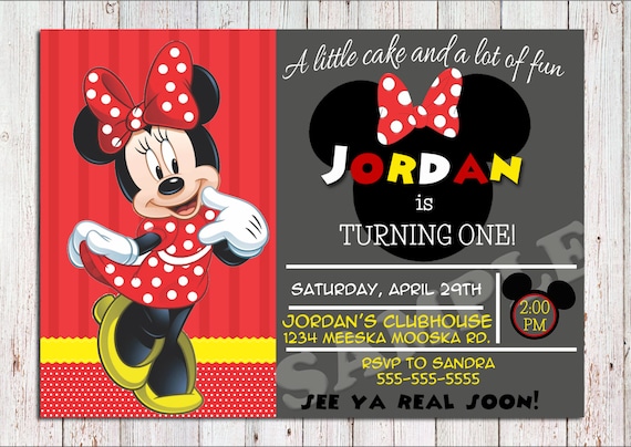 Mickey Mouse Minnie Mouse Para Imprimir La Invitacion Etsy