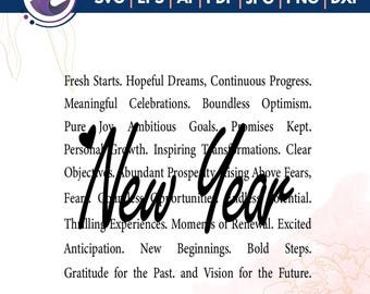 New Year Words png svg Cozy Sweaters Winter tshirt design png New Years sublimation Positive words png svg New Year 2026 svg cricut Cut File