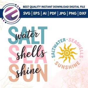 Saltwater Seashells Sunshine Svg Png Vacation Svg Summer Shirt Design,Hello Summer Svg, Beach Svg,Summer Shirt Svg, Cricut File logo