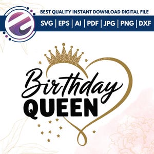 Birthday Queen Png Svg,Birthday Queen clipart,Party Queen Sublimation,Its My Birthday svg,shirt svg, Birthday Party svg, Cricut SVG file