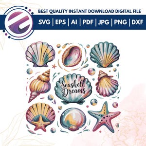 Wildflower Seashell Clam Summer Png,Floral Summer Png, Summer Beach Png,Summer Vacation Png,Wildflower Summer Design,svg cricut Cut File