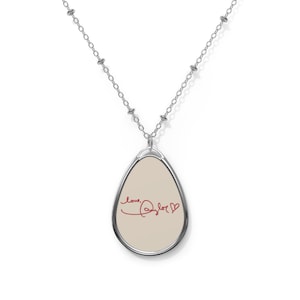 Personalized Oval Necklace, Custom Jewelry, Heartfelt Gift, Anniversary Necklace, Meaningful Charm, Thoughtful Keepsake