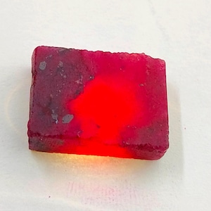 Dyed Red Ruby Cube: African Rough Loose Gemstone