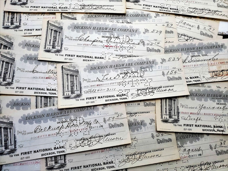 25 vintage checks Used check blanks for mixed media and junk Etsy