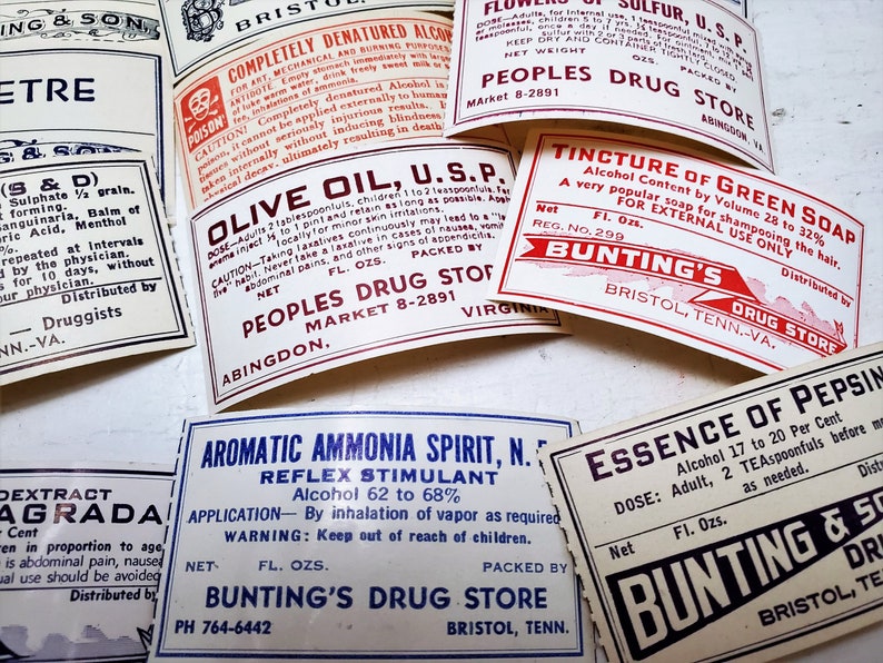 Vintage Medicine Bottle Labels 20 Pieces Apothecary Rx Etsy