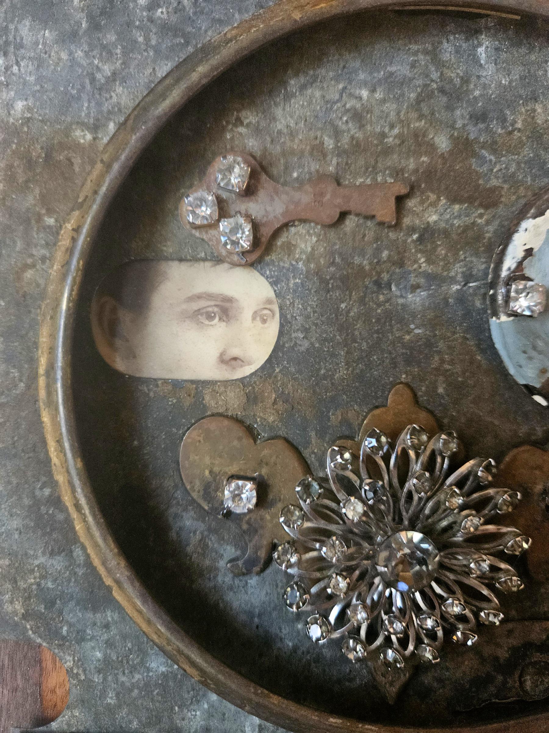 Mixed Media Assemblage Art Family Upcycled Metal and Wood Antique ...