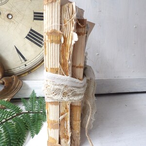 Unbound book stack , Decorative upcycled vintage antique books with lace, White decor N1 image 4