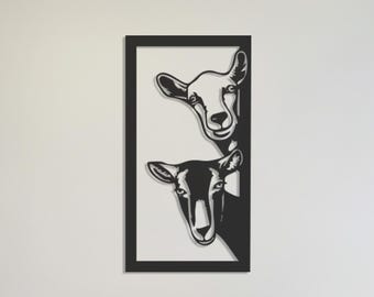 Metalen muurkunst boerderij koe, rustiek dierendecor