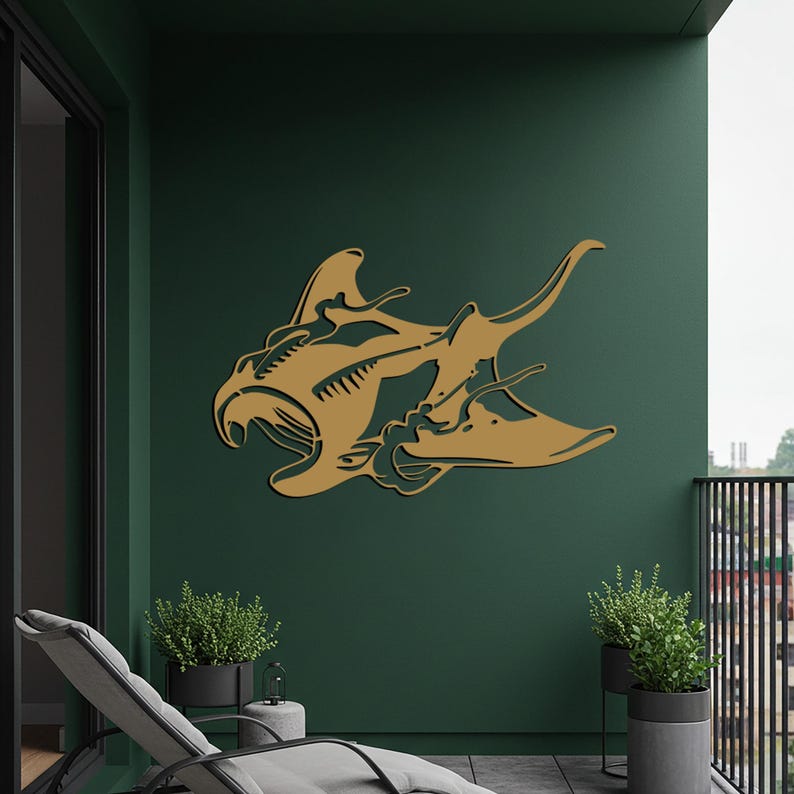 Manta Ray Metal Wall Art, Coastal Home Decor - Etsy UK