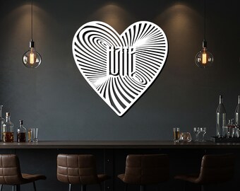 Spiral Heart Metal Wall Art, Modern Love Sculpture
