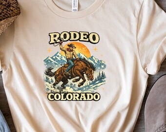 Colorado Rodeo Shirt, Bucking Bronco Cowboy Tee, Western Gift for Him, Cowboy Rider Sweatshirt, Rodeo Fan Gift, CO Western Shirt Cowgirl Tee