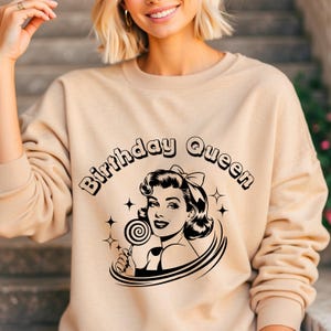 Geburtstag Königin Shirt Geschenk für Geburtstag Königin Geburtstag Königin Sweatshirt Niedlicher Geburtstag Pullover für Frauen Königin Geburtstagsgeschenk für ihr Shirt