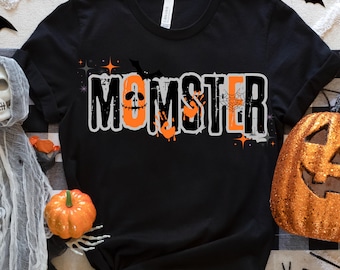Momster Halloween Shirt, Funny Halloween Mom Tee, Spooky Mom Sweatshirt, Halloween Gift for Mom, Momster Crewneck Halloween