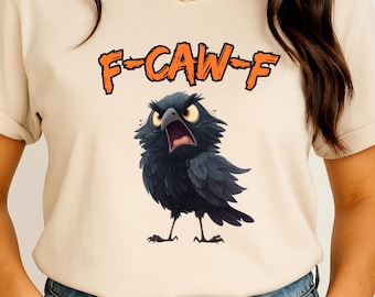 Lustiges Raben-T-Shirt, sarkastische Raben-Karikatur, gotischer Humor