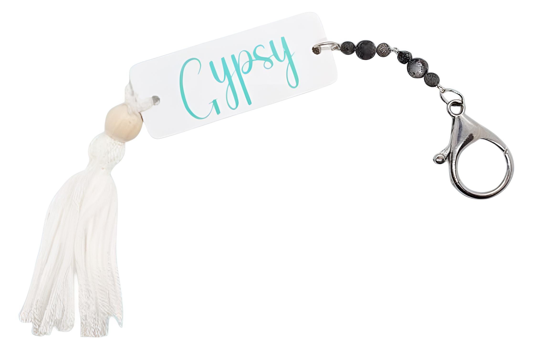 Gypsy Soul Beaded Tassel Purse Charm Key Ring - Bohemian Handmade Accessories, Boho Keychain, Tassel Keychain, Boho Chic, Beaded Keychain - Thumbnail 6