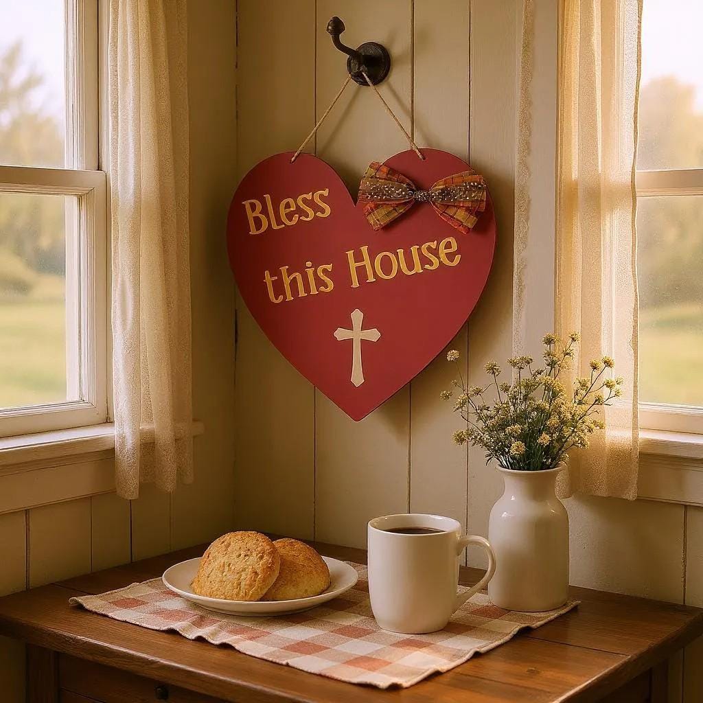 Fall Wooden Bless this House Sign with Cross - Rustic Autumn Wall Hanging, Christian Home Decor, Inspirational Fall Decor, Christian Gifts - Thumbnail 4