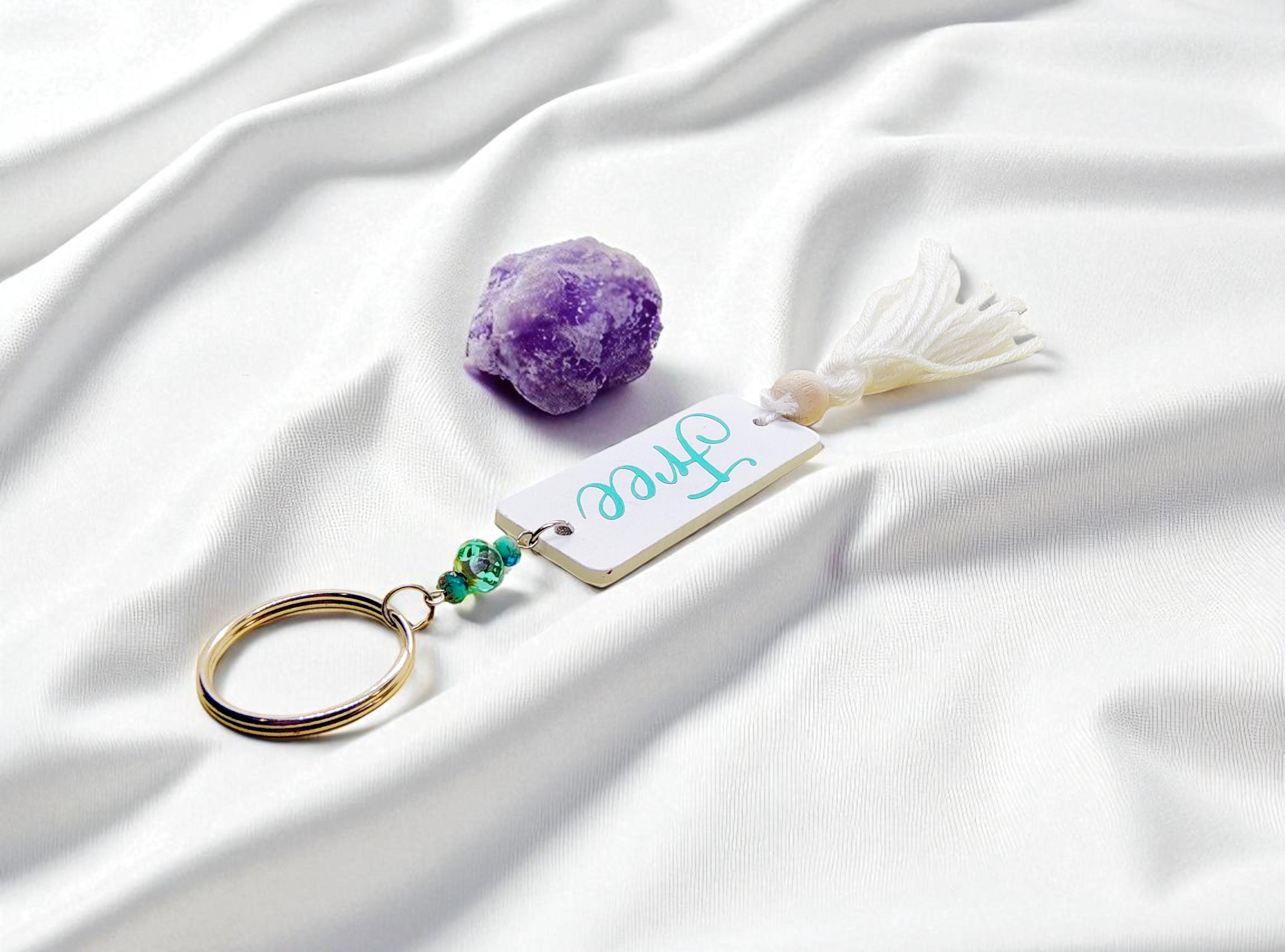 Free Spirit Beaded Tassel Key Ring, Bohemian Handmade Accessories, Boho Keychain, Tassel Keychain, Boho Chic, Beaded Keychain, Birthday Gift - Thumbnail 4