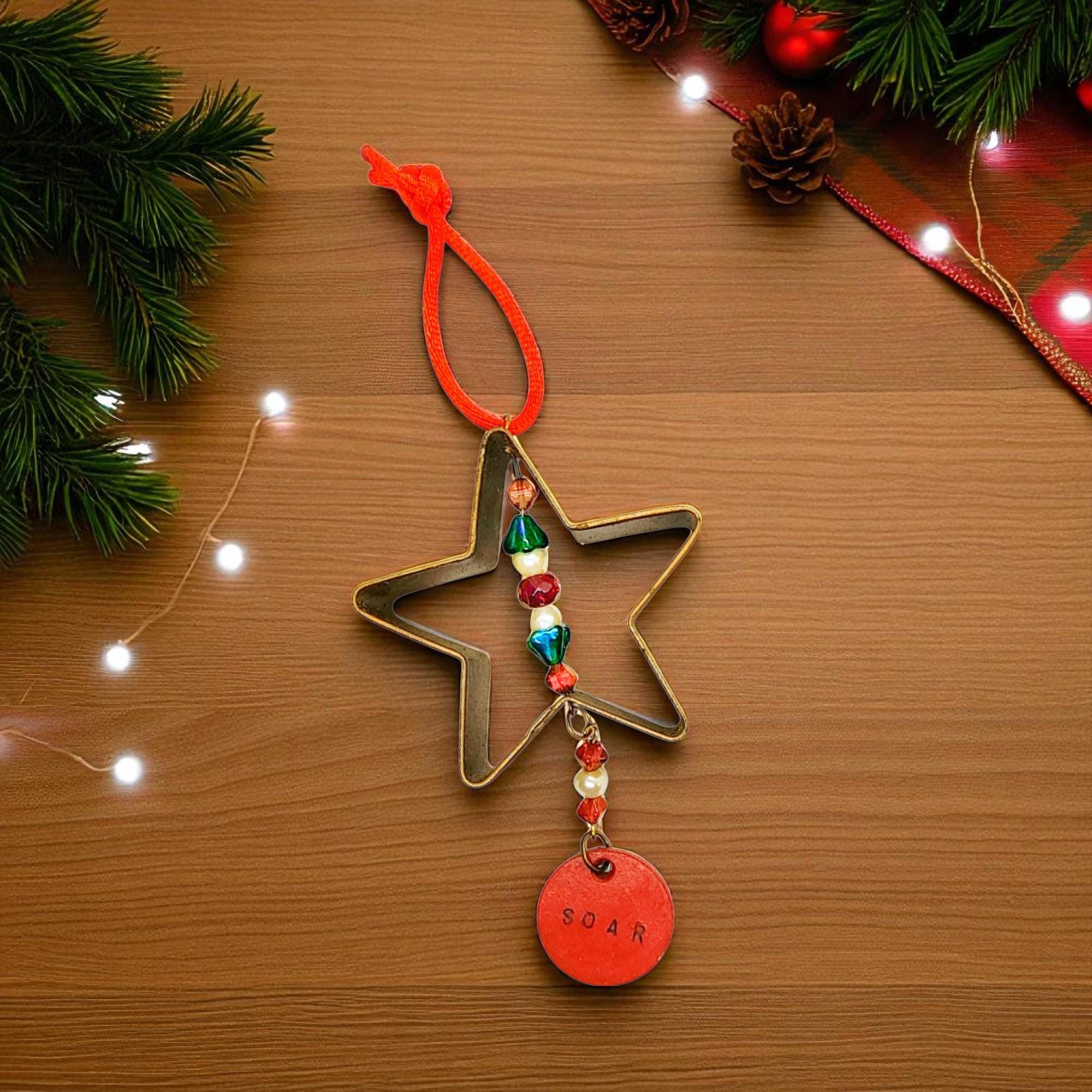 SOAR Star Shaped Cookie Cutter Holiday Ornament, Handmade Christmas Ornament, Xmas Decoration, Holiday Kitchen Decor, Gift for Friends - Thumbnail 2