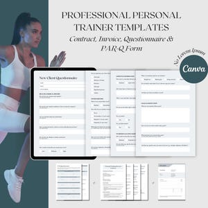 Modelos de Personal Trainer Profissional: Contrato, Fatura, Questionário e Formulário PAR-Q Modelos Essenciais para Preparadores Físicos Bundle PT