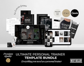 Personal Trainer Canva Template Kit: Fitness Business Forms & Social Media