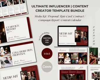 Templatebundel voor influencer-mediakit: toolkit voor contentmakers (digitale download)