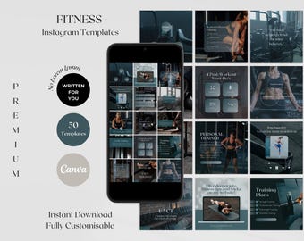 Modèles de publication Instagram Fitness : designs sur toile pour entraîneur personnel