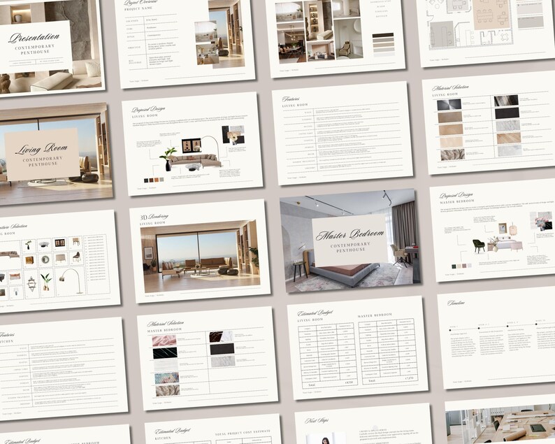 Image showcasing Interior Design Client Presentation Template: Modern Canva Project ...