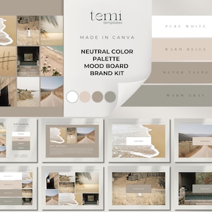 Paleta de colores con códigos hexadecimales Paleta de colores neutros Paleta de colores moderna Esquema de colores Combinaciones de colores Marca empresarial Plantilla de Moodboard