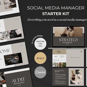 Social Media Manager Bundle Social Media Manager Starter Kit Social Media Manager Templates Canva Social Media Management Agency Bundle Kit