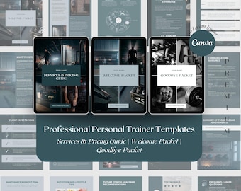 Personal Trainer Canva Templates: Welcome & Goodbye Packets (Digital Download)