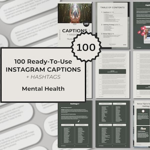 100 Mentale Gesundheit + 120 Hashtags | Instagram Captions Psychische Gesundheit Social Media Captions for Mental Gesundheit Instagram Captions IG