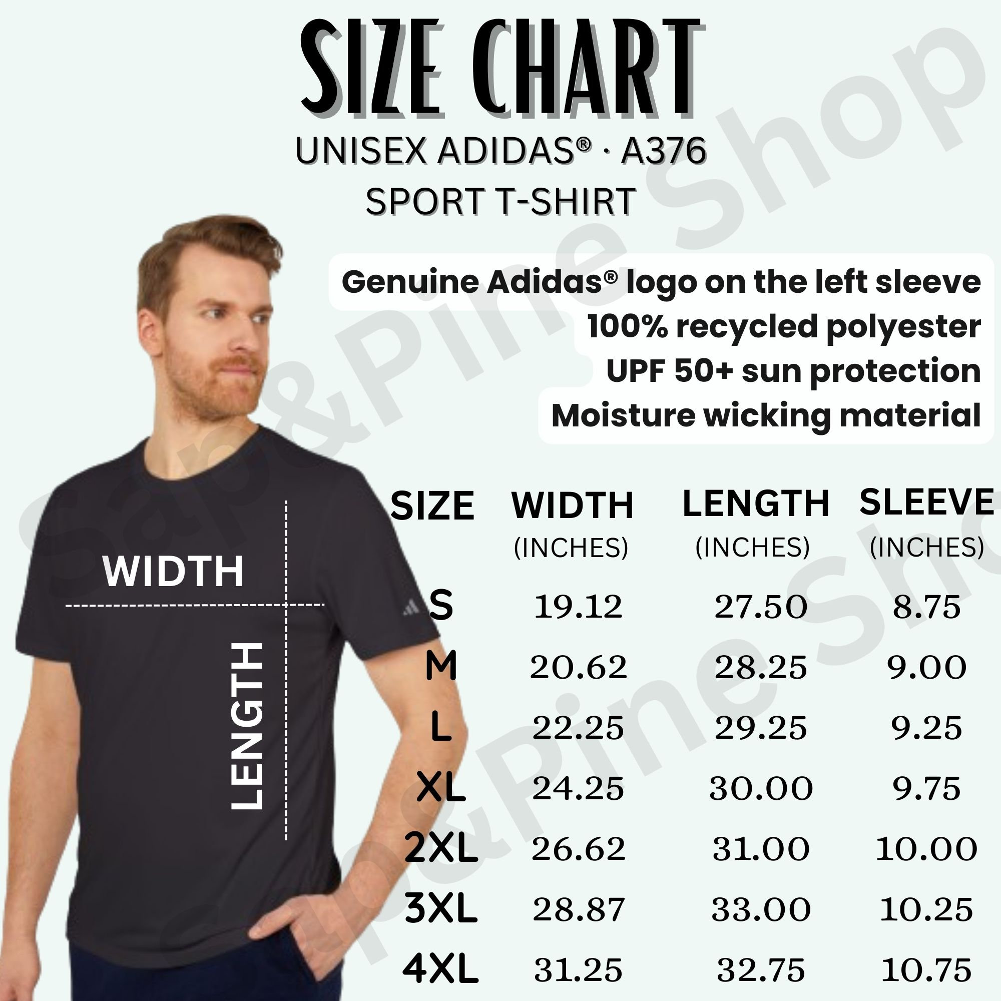 Digital Custom Adidas Unisex Sport Shirt Size Chart, Adidas A376